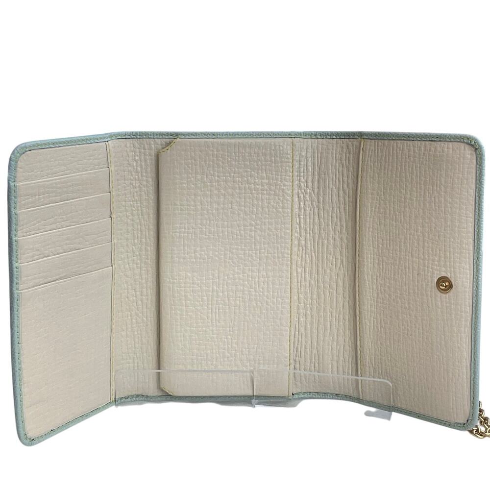 DOLCE & GABBANA Leather Blue Green Sicily Von Bag Cream Interior LIKE NEW - Picture 7 of 10